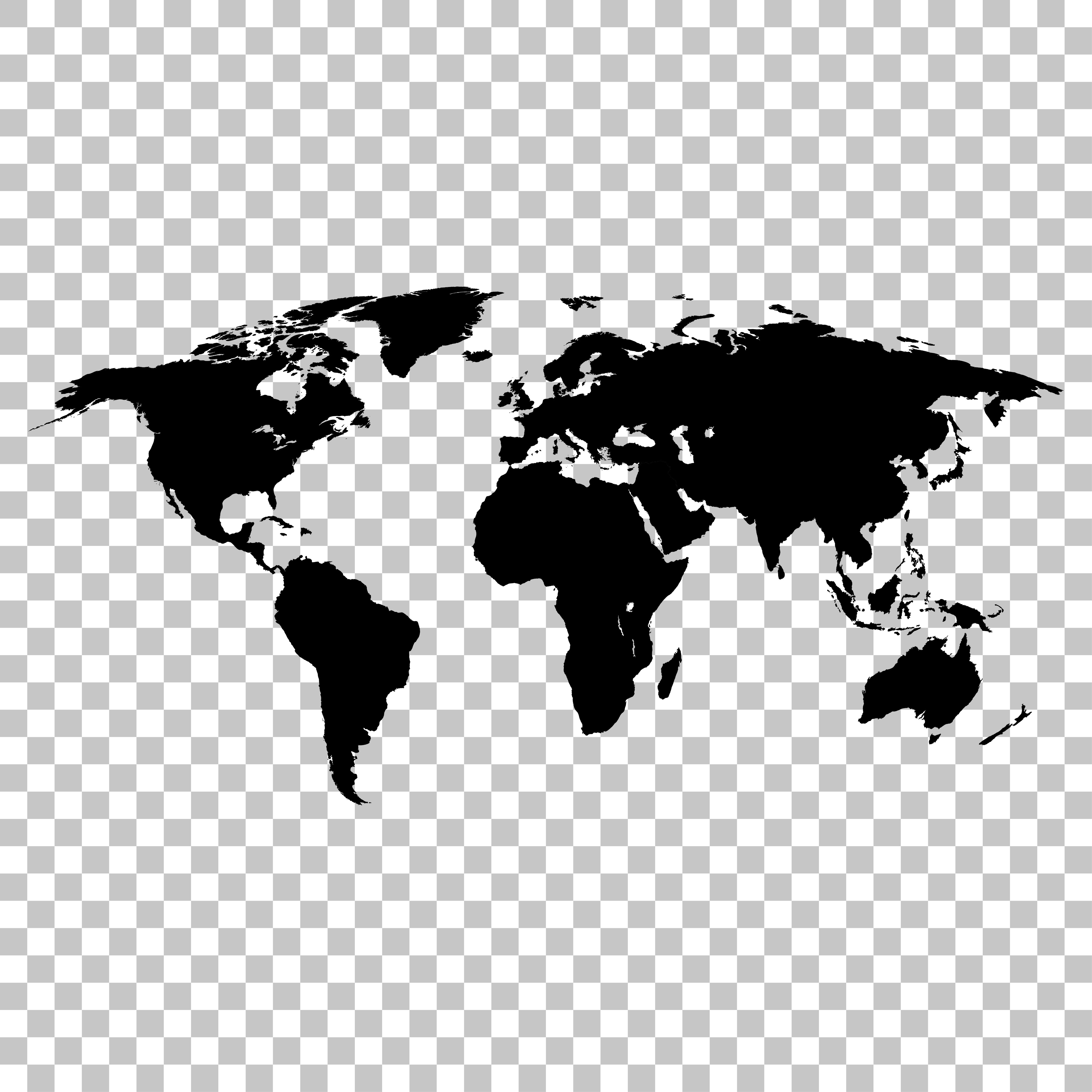 World map black colored silhouette ~ Illustrations ~ Creative Market