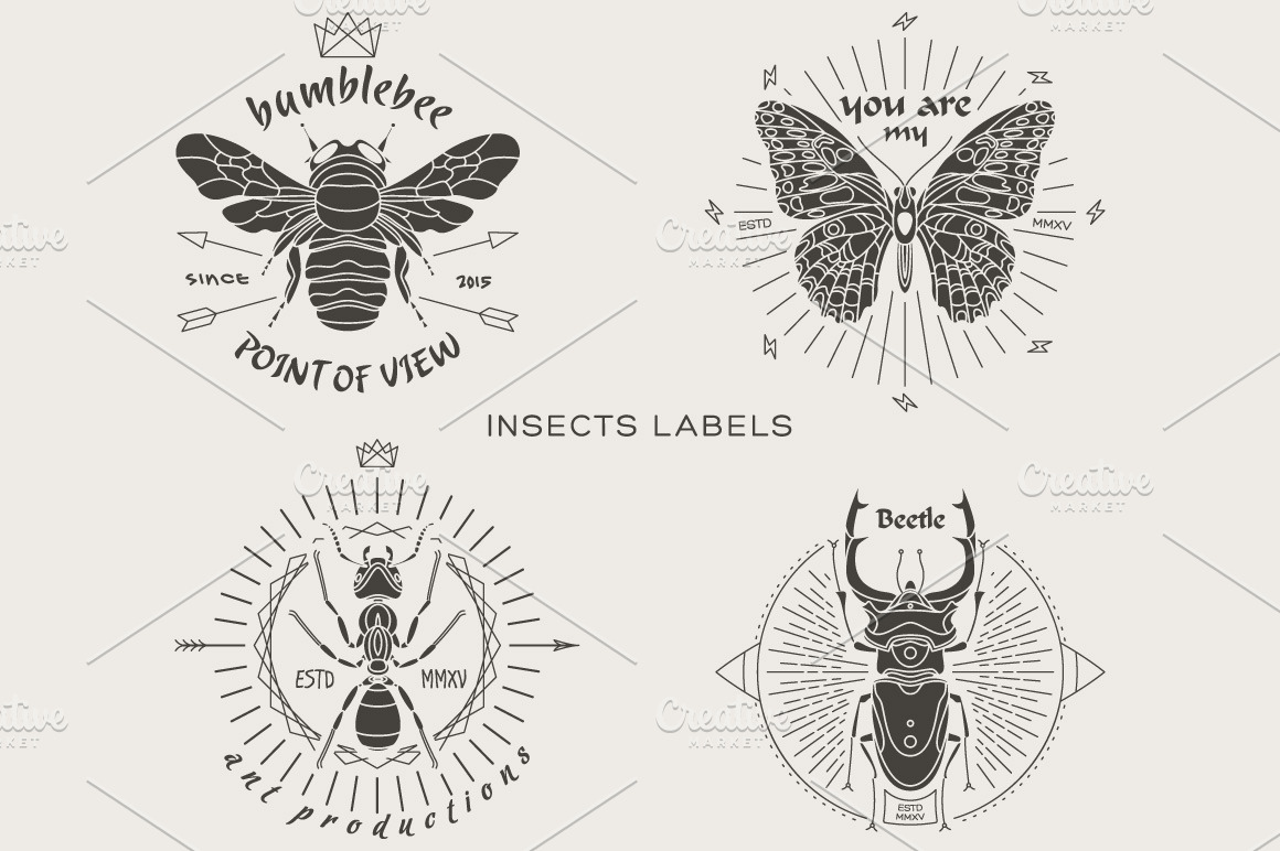 vintage-insect-labels-logo-templates-creative-market