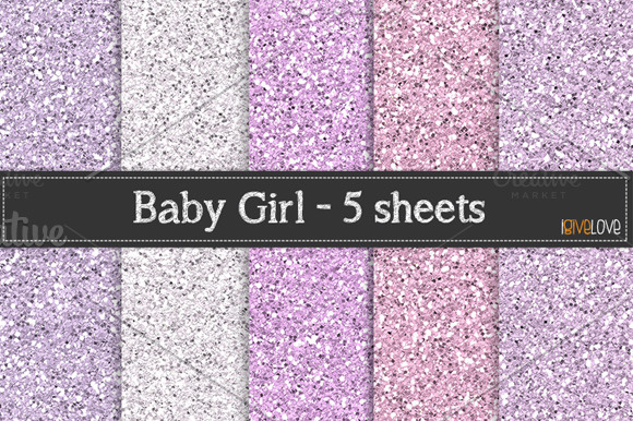 Baby Girl Glitter Paper Pack in Graphics