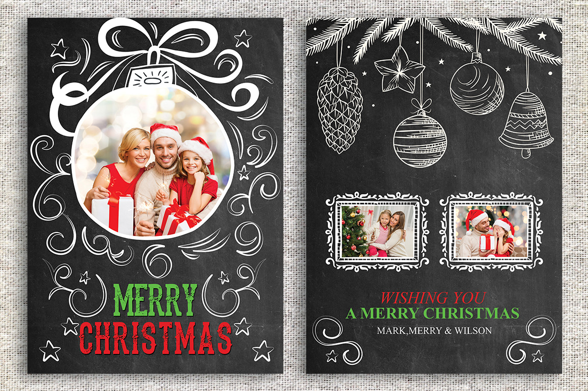 Christmas Card Template ~ Card Templates ~ Creative Market