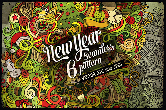 New Year Seamless Patterns in Patterns