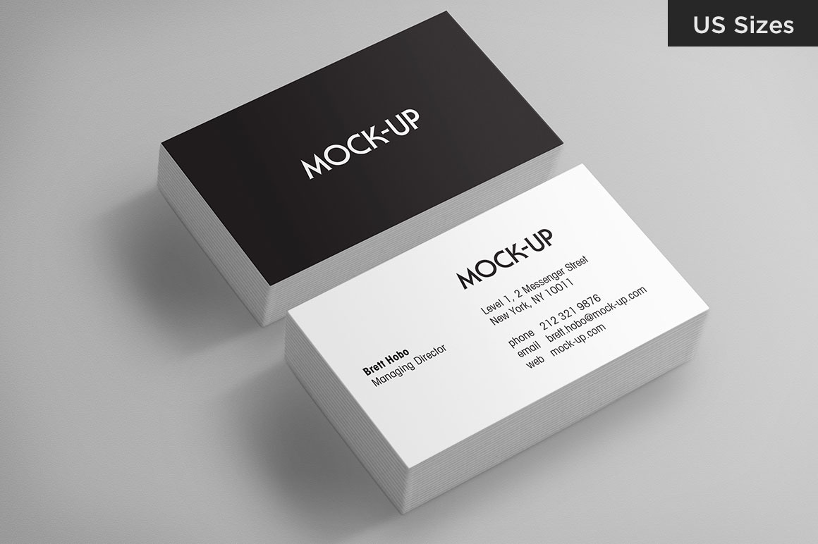Business Card Mockups - US Sizes ~ Product Mockups 