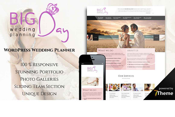 Big Day - WP Wedding Planner Theme in WordPress Wedding Themes