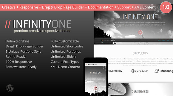 InfinityOne Creative & Responsive in WordPress Portfolio Themes
