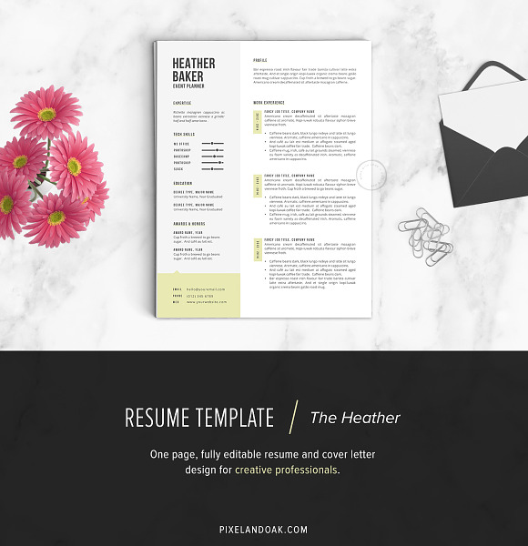 Resume Template | The Heather in Resume Templates