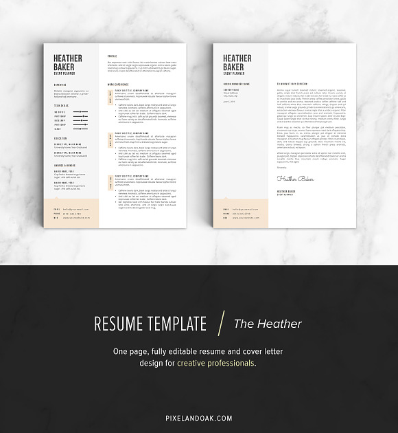 Resume Template | The Heather in Resume Templates - product preview 3