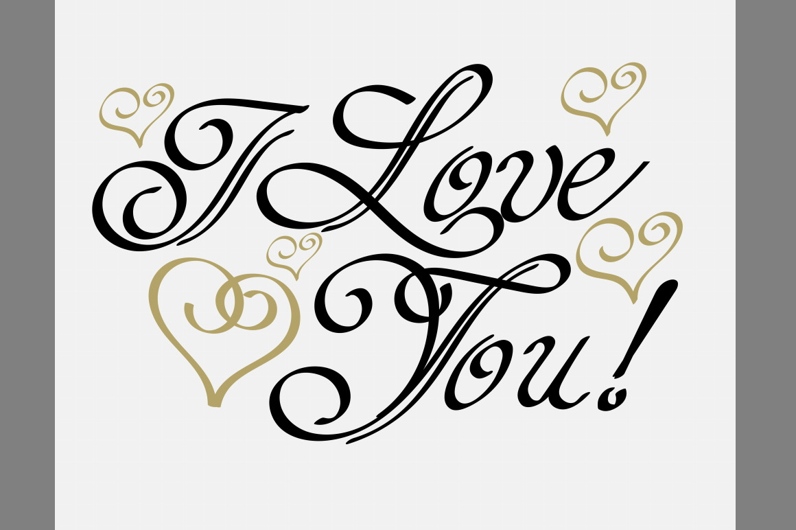 Download I Love You, Lettering Design Vector ~ Script Fonts ...