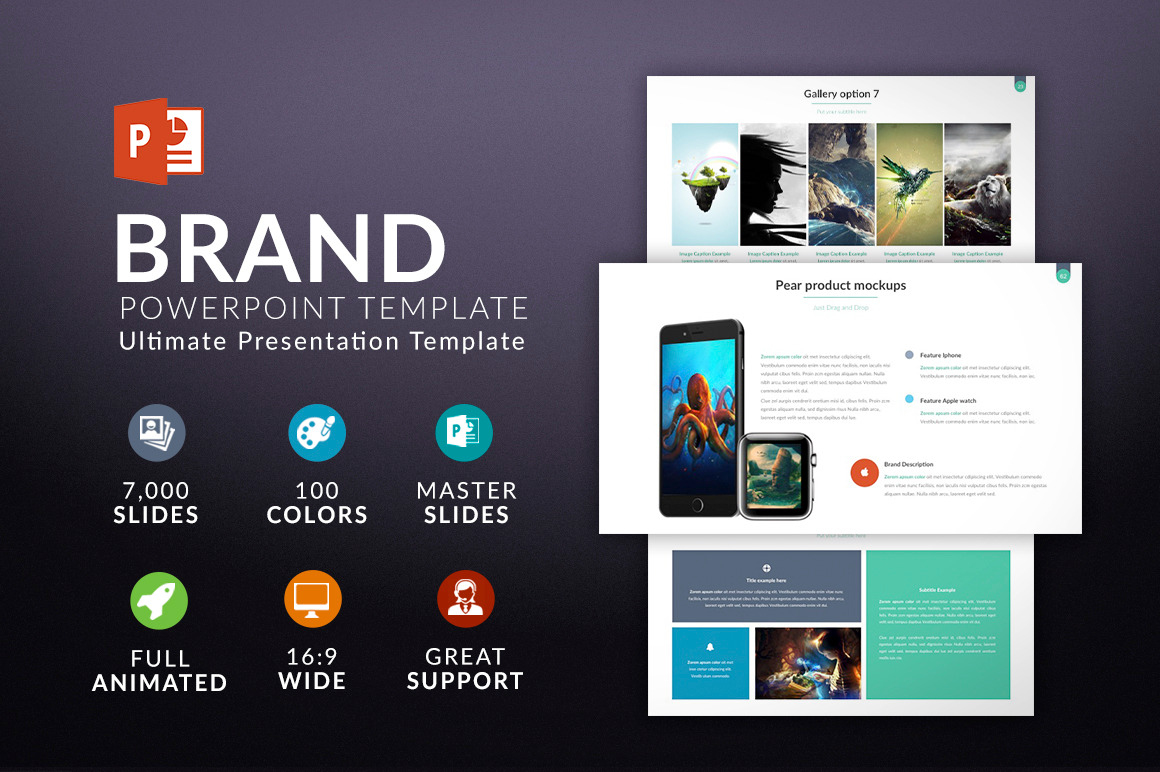 Brand Powerpoint template PowerPoint Templates Creative Market