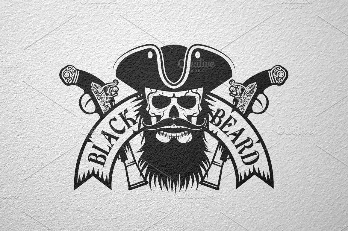 Black Beard pirate logo ~ Logo Templates ~ Creative Market