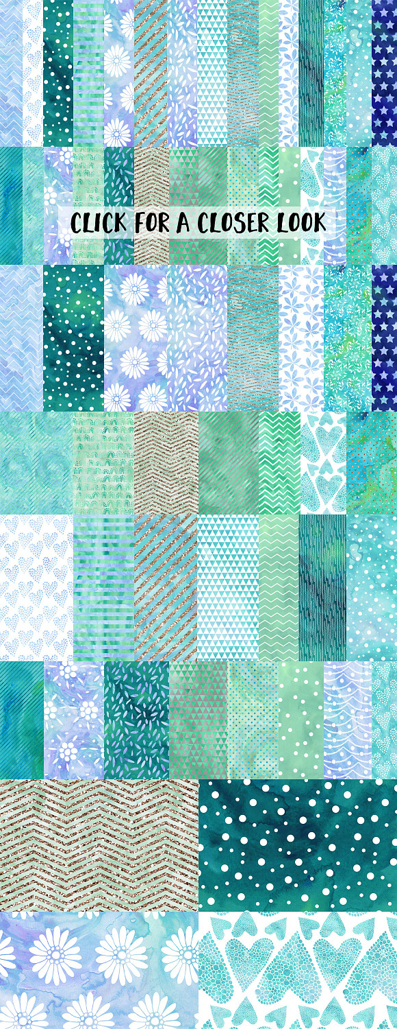 Watercolor Digital Pattern Bundle in Patterns - product preview 2