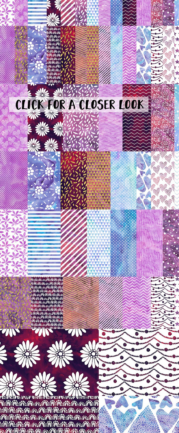 Watercolor Digital Pattern Bundle in Patterns - product preview 3