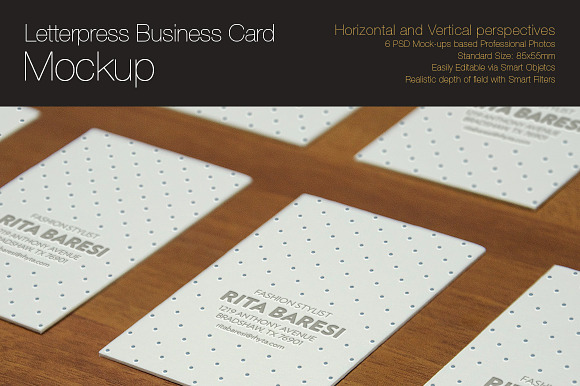 Free Letterpress Business Card Mockup
