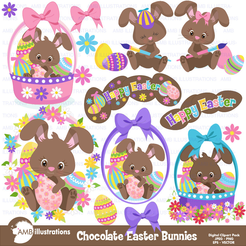 Chocolate Easter Bunny Clipart 1176 ~ Illustrations ~ Creative Market