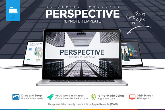 Perspective Keynote Template in Presentation Templates