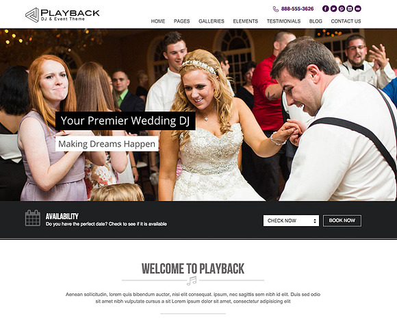 Playback - Premium Wedding DJ Theme in WordPress Wedding Themes